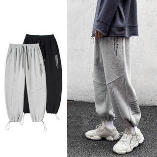 Lettering Bungee Cord Sweatpants