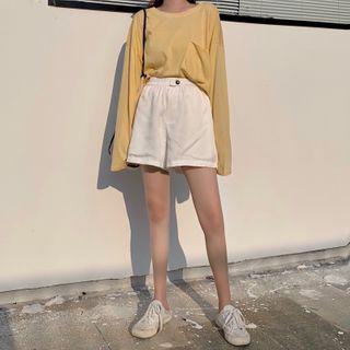 High Waist Silk Wide Leg Shorts