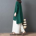 Long-sleeve Dip Back Mini Dress