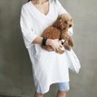 Deep V-neck Oversized T-shirt