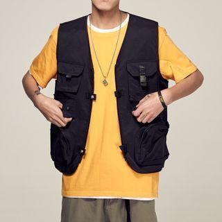 Buckled Cargo Zip Vest