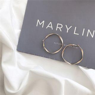 Twisted Hoop Earring Earring - R976 - 1 Pair - Silver - One Size