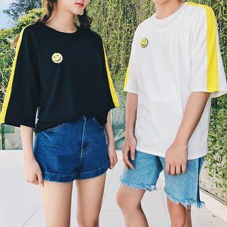 Smiley Face Short-sleeve Couple Matching T-shirt