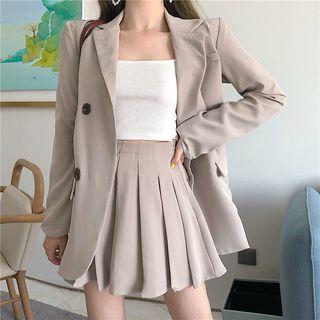Loose-fit Blazer / Pleated Sleeveless Dress / Pleated Skirt