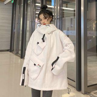Pocketed Drawstring-cuff Hoodie