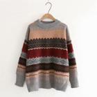 Geometric Jacquard Oversize Sweater