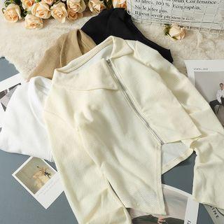 Asymmetrical Zipper Knit Top