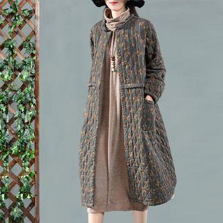 Floral Midi Padded Coat