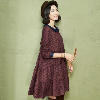 Patterned Tiered A-line Dress