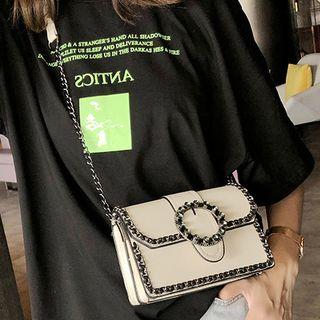 Chain Strap Rhinestone Crossbody Bag