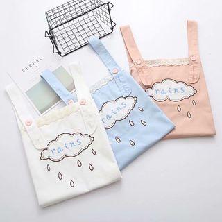 Cloud Embroidered Pinafore Dress