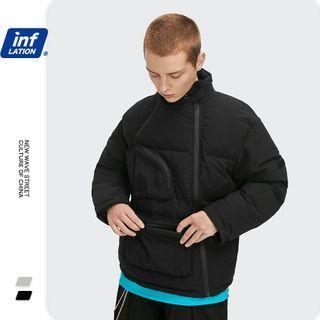 Stand-collar Asymmetric Down Coat