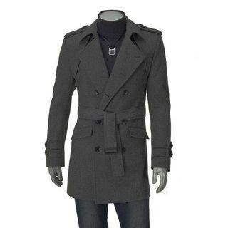 Lapel Double-breasted Tweed Coat
