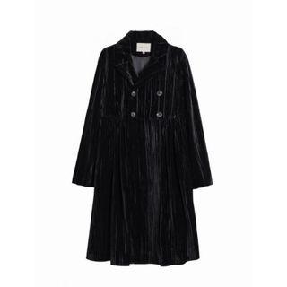 Double-breasted Velvet Midi Coat