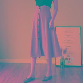 Midi A-line Button-up Skirt