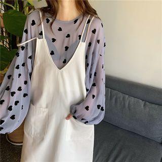 Long-sleeve Heart Top / Pinafore Dress