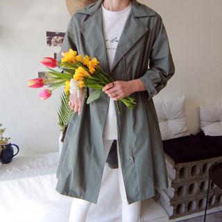3/4-sleeve Drawstring-waist Jacket