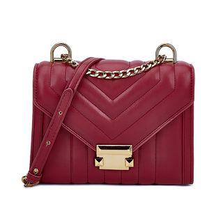 Faux Leather Quilted Envelop Crossbody Bag