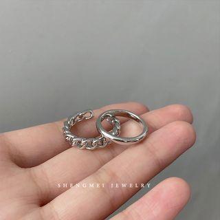 Set Of 2: Ring 2 Pcs - Silver - One Size