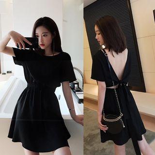 Tie-back Short Sleeve Dress