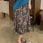 Retro Floral Chiffon Semi Skirt