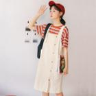 Side-buttoned Pinafore Dress