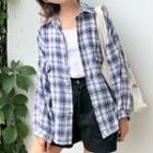 Plaid Snap-buttoned Shirt