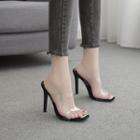 Transparent Strap Stiletto Heel Slide Sandals