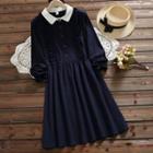 Ruffled Collared A-line Dress