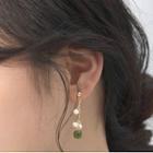 Faux Gemstone Freshwater Pearl Sterling Silver Dangle Earring
