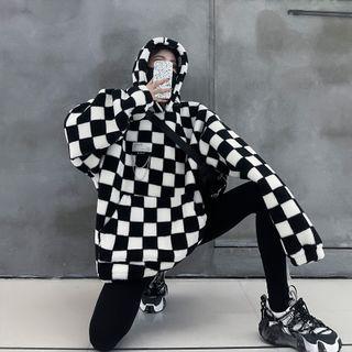 Checkerboard Hoodie Black - One Size