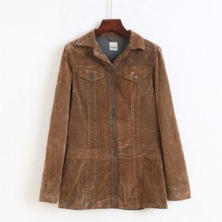 Washed Shirred Shirt Jacket