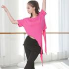 Short-sleeve Slit-side Dance Top