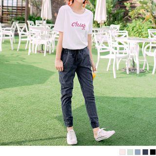 Acid-brushed Banded Rundown Jogger Pants