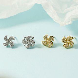 Rhinestone Windmill Stud Earring