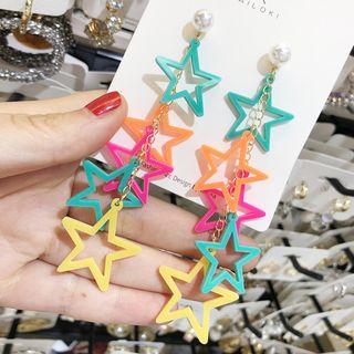 Acrylic Star Dangle Earring 1 Pair - As Shown In Figure - One Size