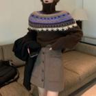 Turtleneck Patterned Sweater / Mini Skirt
