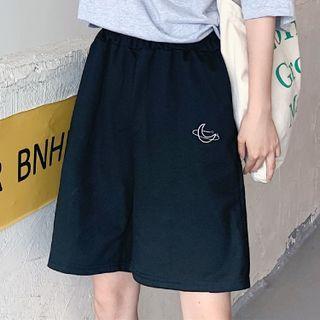 Moon Print Wide Leg Sweatshorts