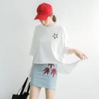 Star-embroidered Asymmetric T-shirt