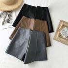 High Waist Faux Leather Shorts