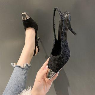 Cap-toe Slingback High-heel Mules