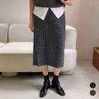 Plaid H-lined Midi Skirt