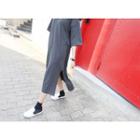 V-neck Slit-hem T-shirt Dress