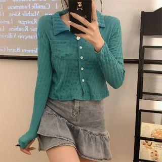 Textured Cropped Shirt