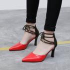 Pointy Stiletto Heel Lace-up Pumps