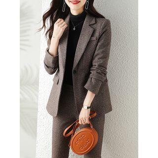 Single-button Blazer / Straight Leg Dress Pants