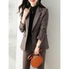 Single-button Blazer / Straight Leg Dress Pants
