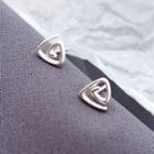 925 Sterling Silver Triangular Swirl Stud Earring 1 Pair - As Shown In Figure - One Size