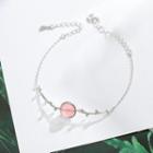 925 Sterling Silver Bead & Branches Bracelet Pink Bead - Silver - One Size