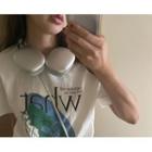 Round-neck Earth-print T-shirt
